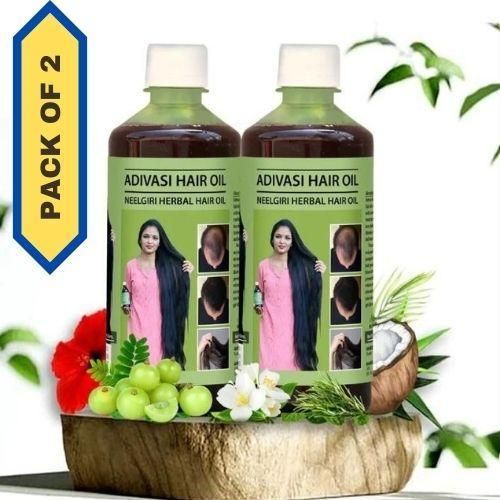 Adivasi Neelgiri Herbal Hair Oil | Fast Hair Growth | Anti Hair Fall (Pack of 2/4/8)